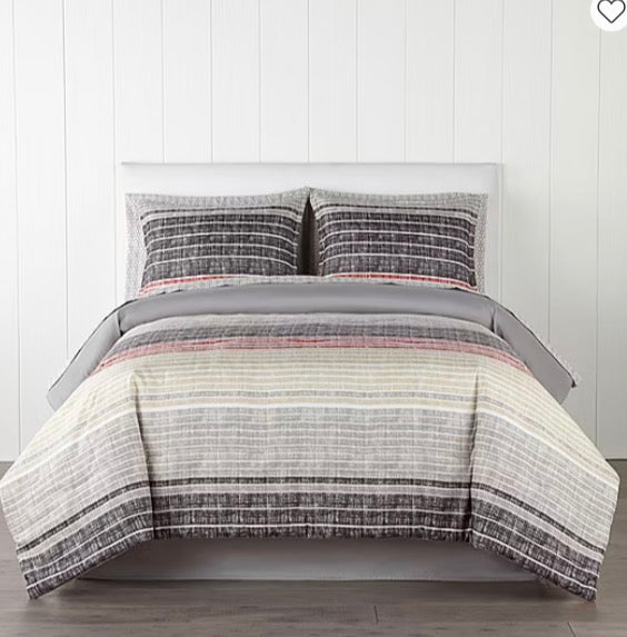 Home Expressions Mercer Stripes Complete Bedding Set With Sheets king 8-piece