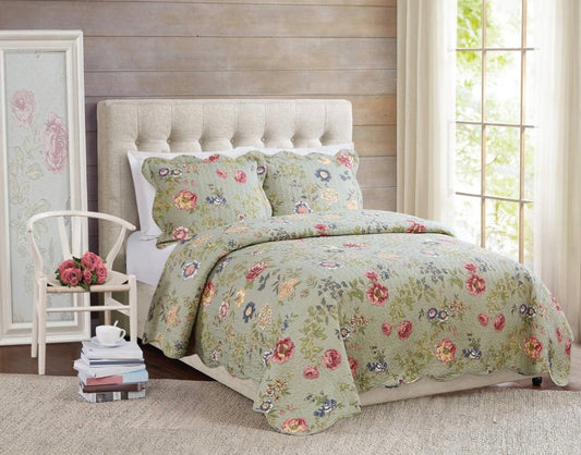 Edens Floral Print Quilt Set king 3pcs