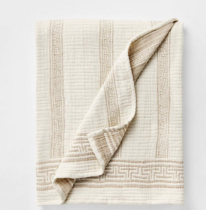 Double gauze stripe throw blanket 50x60”