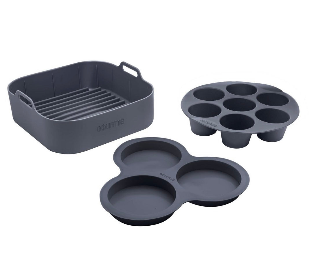 Gourmia reusable 3-pc silicone air fryer accessory set