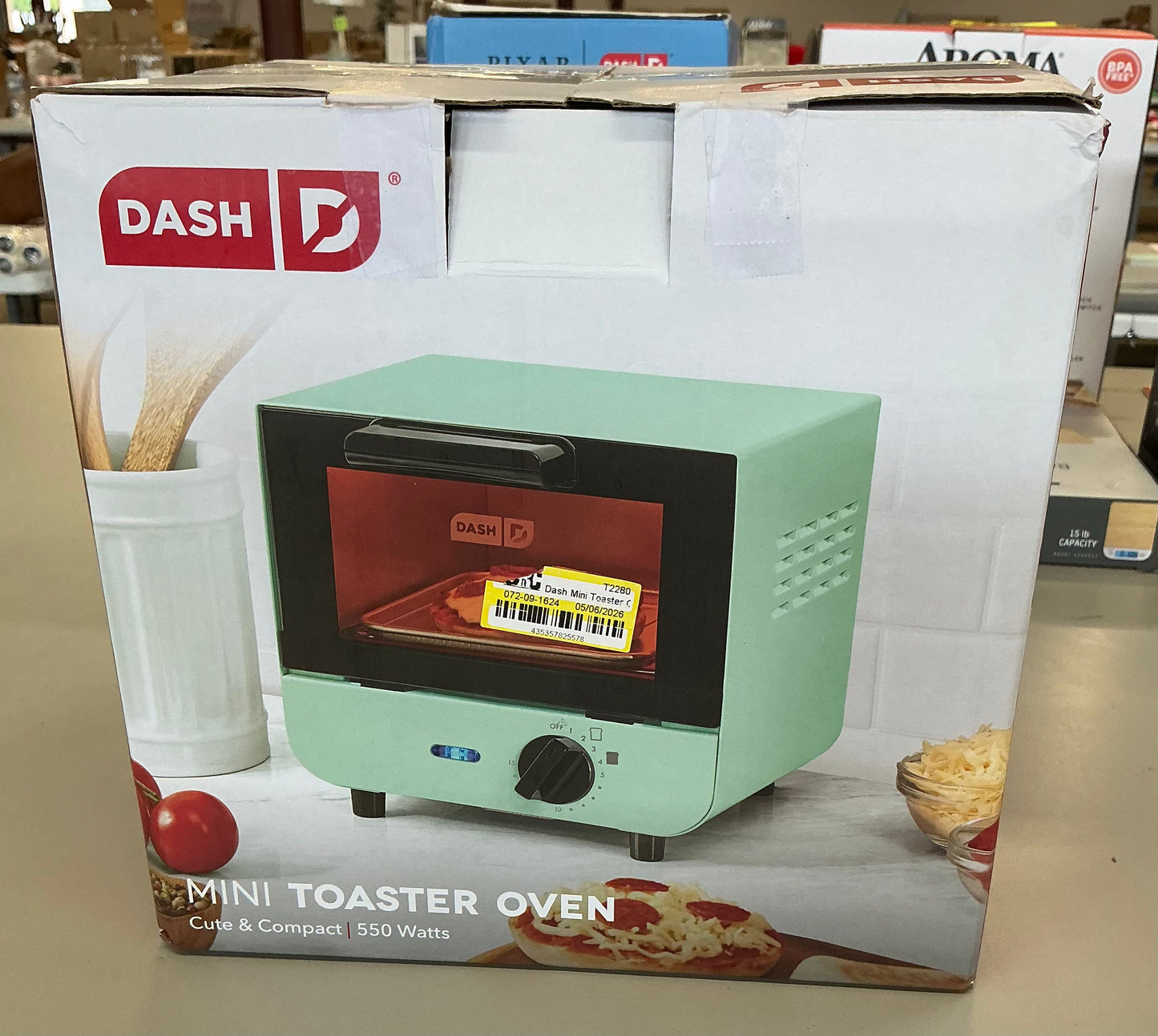 Dash mini toaster oven - Aqua - damaged packaging - product is new