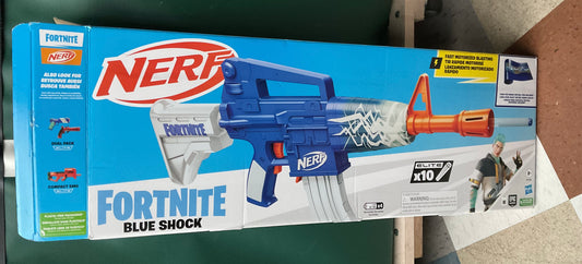 THRIFTY 70 - NERF Fortnite Blue Shock Dart Blaster (MISSING BULLETS & BULLET RELOADER)
