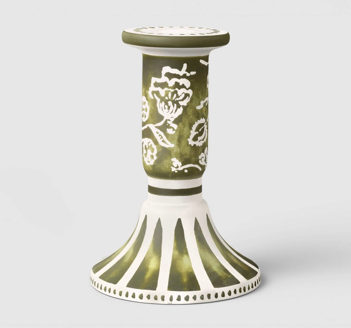 6”X4”Ceramic mixed floral painted taper candle holder