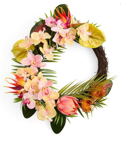 Outdoor Oasis Summer Orchid Wreath