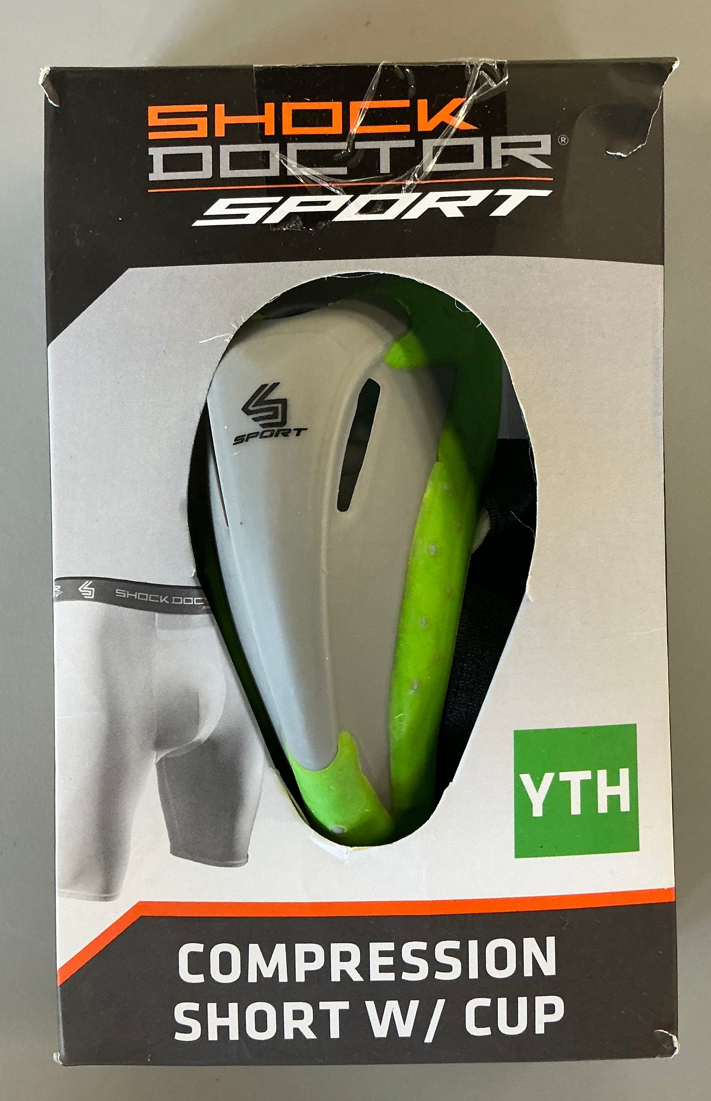 Shock doctor youth compression shorts with protective cup - white - OPEN BOX