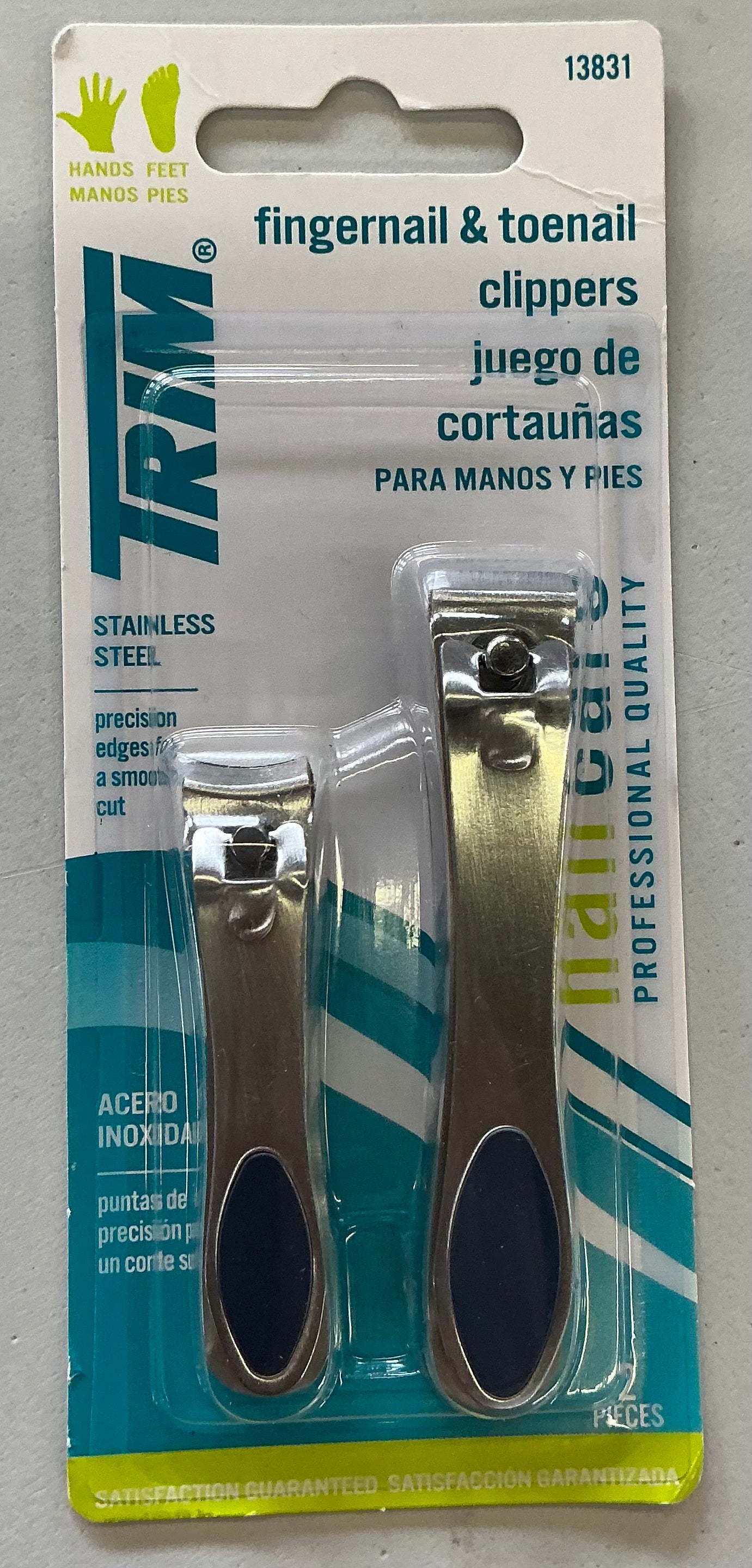 Trim stainless steel fingernail and toenail clippers pack of 2