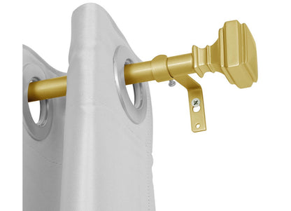 28 in. - 48 in. Adjustable Decorative Single Curtain Rod-5/8 in.Gold