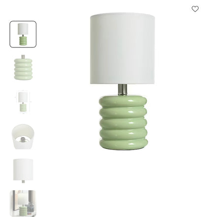 Collective Design By Stylecraft Stacked Green Ceramic Table Lamp - Out of Box