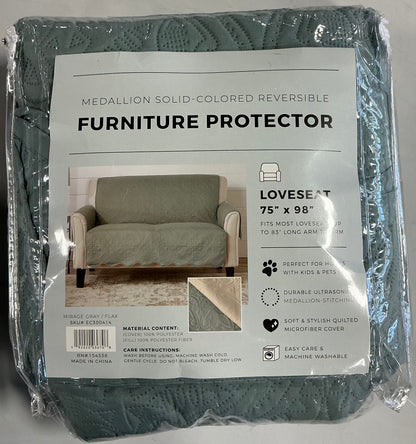 Reversible quilted loveseat furniture protector-75”x98”
