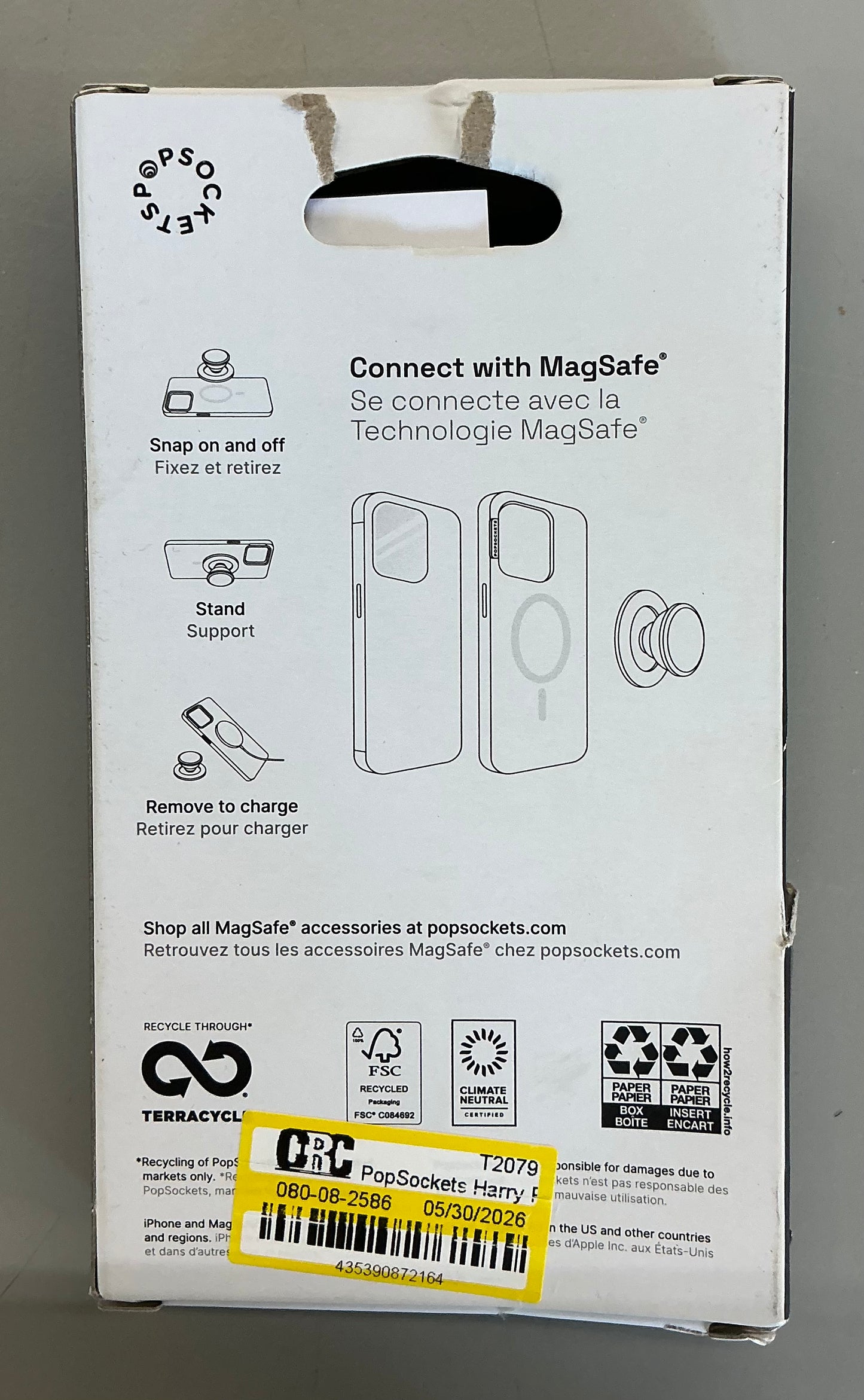 Popsockets Harry Potter magnetic cell phone grip with MagSafe adapter ring - There’s Only Power - OPEN BOX