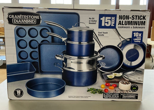 Granitestone 15-pc. Non-Stick Cookware Set