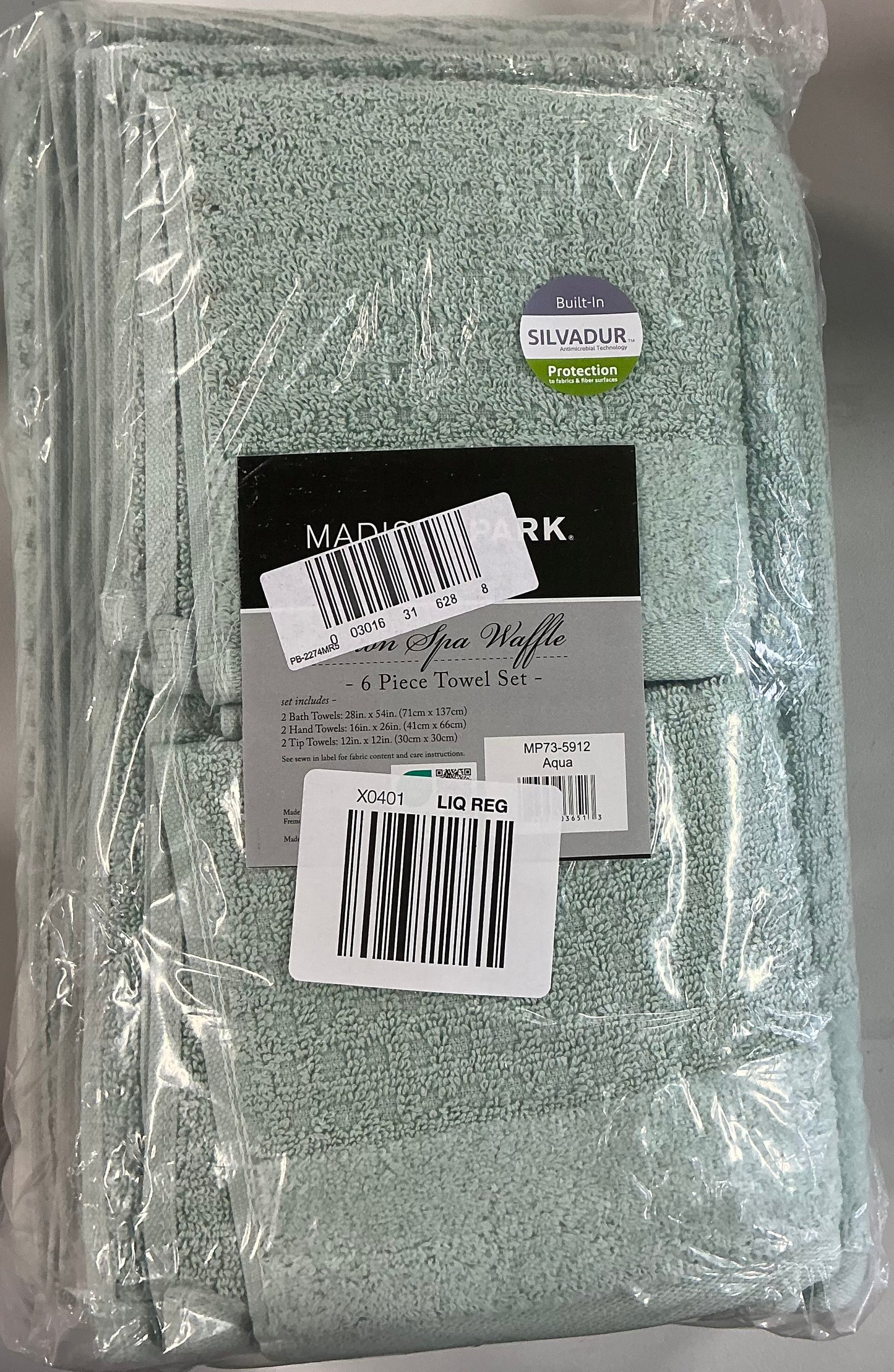 Madison Park Spa Waffle 6 Pieces Quick Dry Bath Towel Set