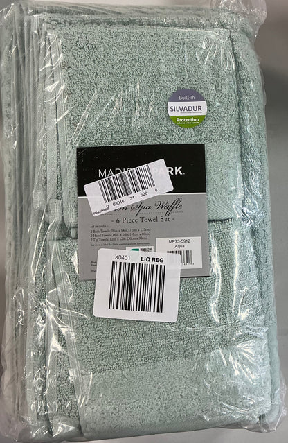 Madison Park Spa Waffle 6 Pieces Quick Dry Bath Towel Set