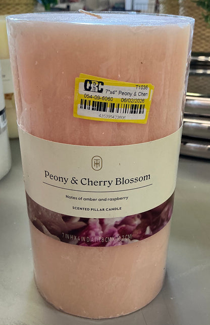 7” x 4” pillar scented candle - AS IS - SOME MINOR COSMETIC FLAWS