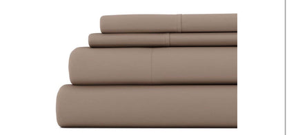 Taupe queen-size 4-piece premium microfiber sheet set