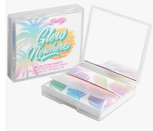 Petite 'n Pretty Glow Nowhere oil blotting sheets designed to absorb excess oil and keep skin fresh
