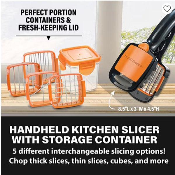 Nutri Chopper As Seen on TV 5-piece vegetable slicer set with stainless steel blades.