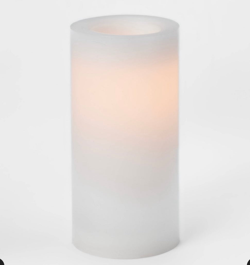 8” x 4” LED flameless black wick candle - AS IS - SOME MINOR COSMETIC FLAWS