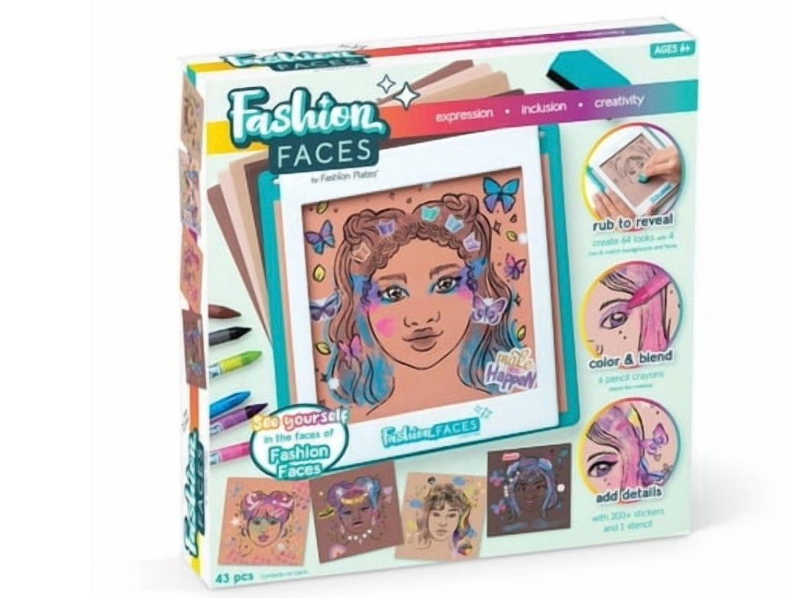 Fashion Faces arts and crafts kit designed for children ages 6 and up