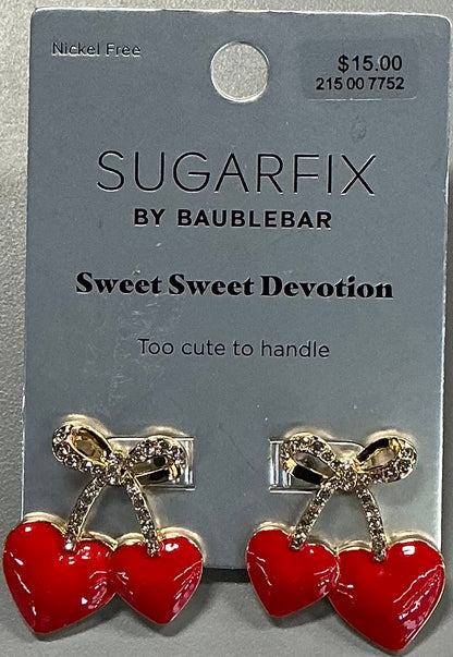 Sugarfix by BaubleBar Sweet Sweet Devotion heart and bow earrings(clearance)