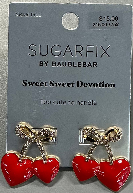 Sugarfix by BaubleBar Sweet Sweet Devotion heart and bow earrings