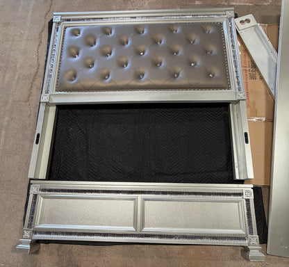 Diamond & Silver Full Size Headboard, Footboard, and Rails