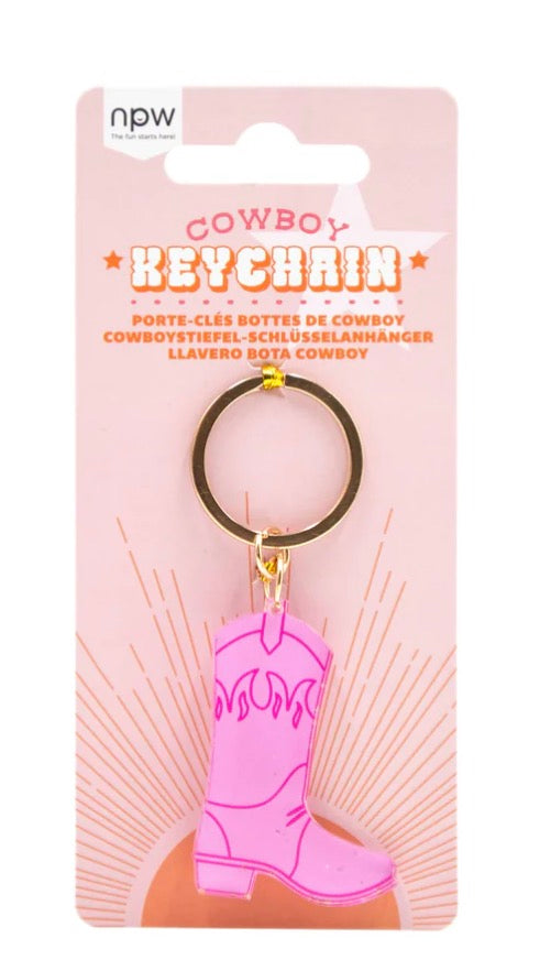 Western Cowboy Keychain accessories featuring vibrant pink boot-6 packs(1 per pack)