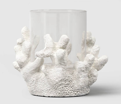 Coral Candle Holder White