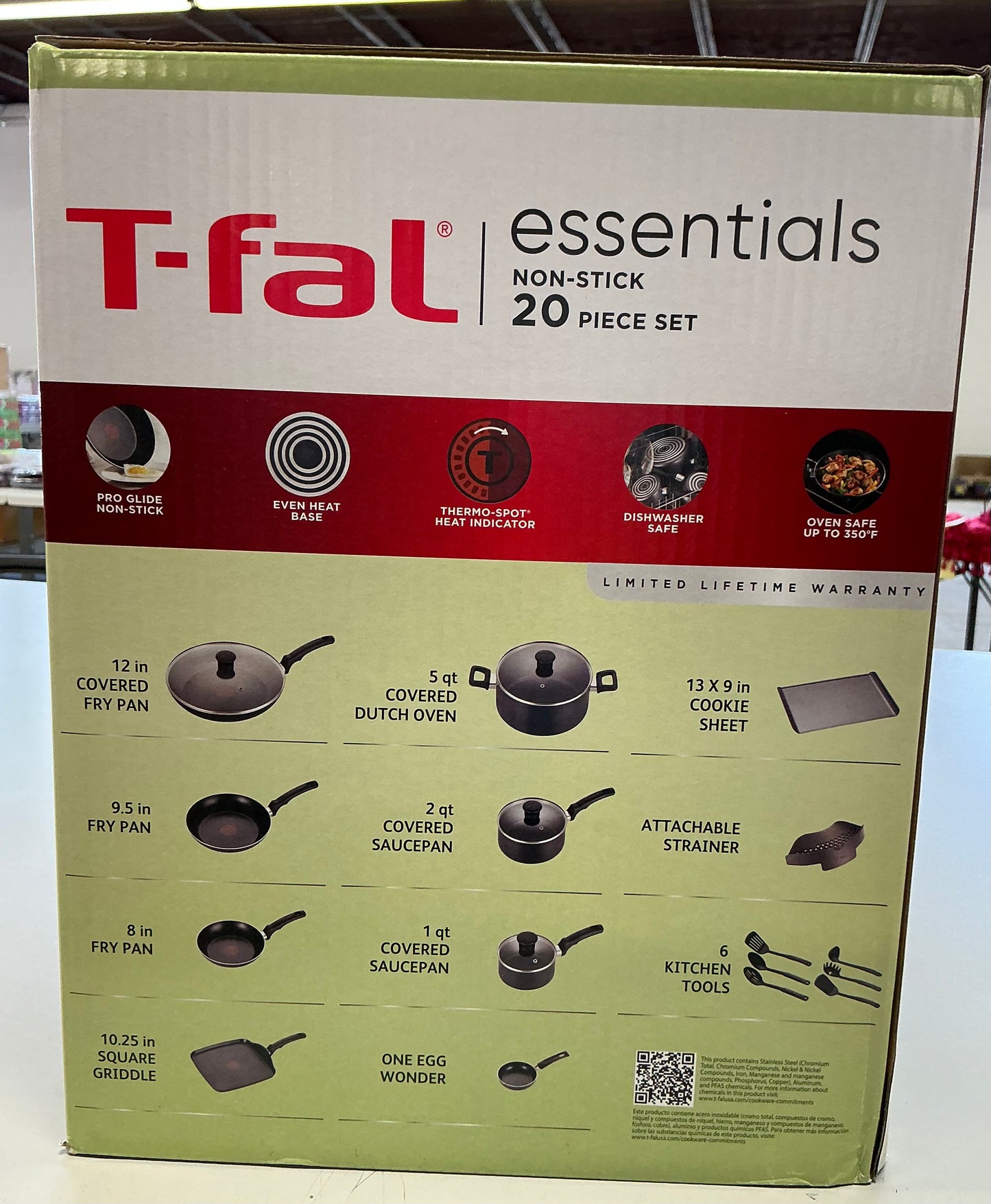 T-Fal Essentials 20-pc. Aluminum Non-Stick Cookware Set