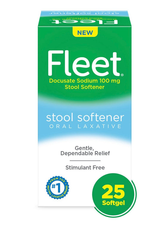Fleet Laxative, Stool Softener, Stimulant Free Oral Laxative for Constipation Relief, 25 Count Softgels