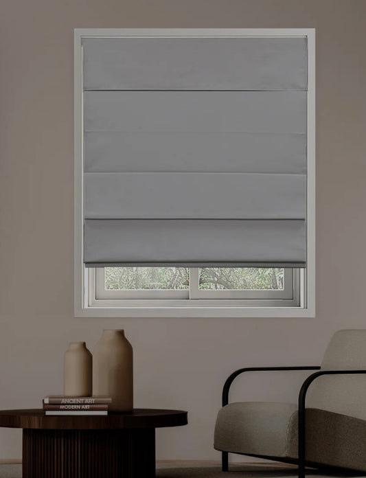 Coursey Cordless Blackout 100% Cotton Roman Shade with Cellular Shade Backing 22” W X 72” L White