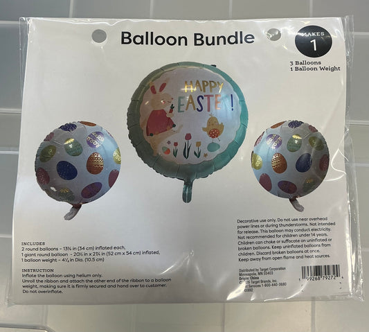 3pcs Easter Balloon Bundle with Balloon Weight