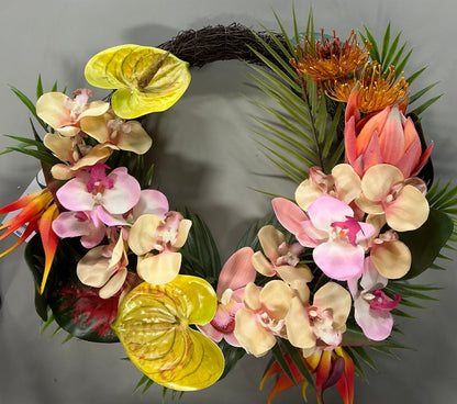 Outdoor Oasis Summer Orchid Wreath