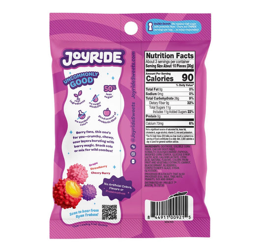 3.5-ounce bag of Joyride Gummy Busters in the Berry Mix flavor