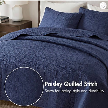 Madison Park Mansfield Antimicrobial Treated Reversible Quilt Set king/cal king