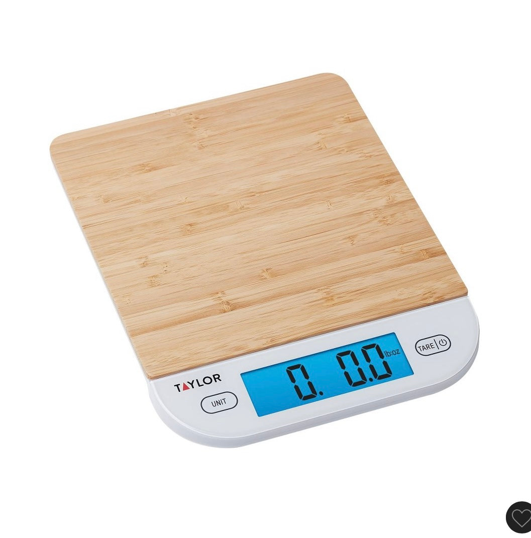 Taylor digital kitchen 15lb food scale eco-friendly bamboo