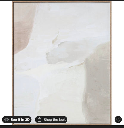 24x30” neutral abstract lines framed canvas - AS IS - SOME COSMETIC FLAWS (see pictures) - PICK UP ONLY