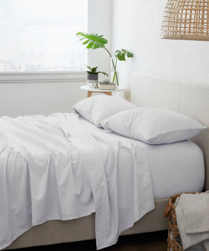 California King white flannel sheet set made of 100% cotton 4pcs