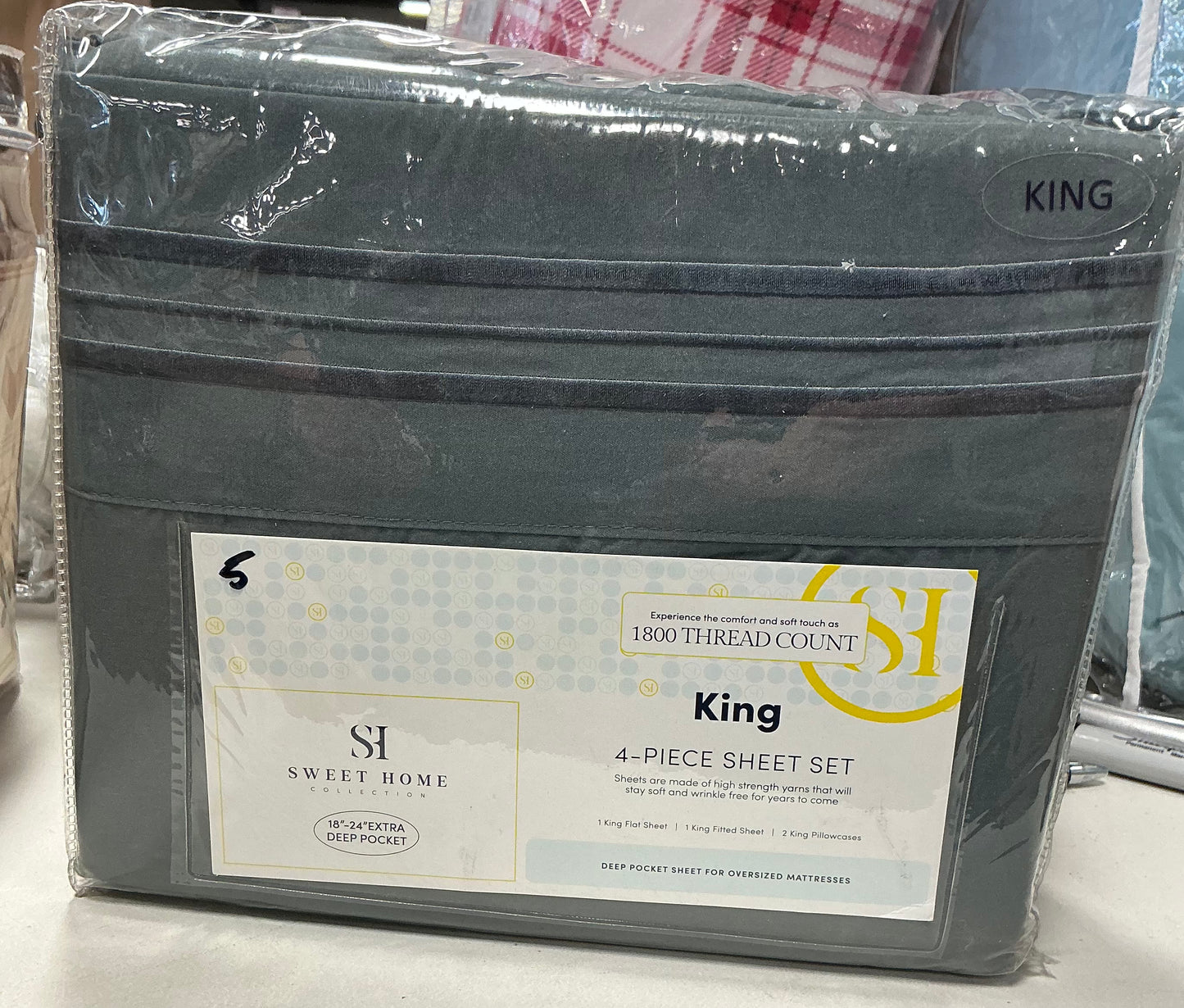 Sweet Home Collection 1800 Thread Count 4-Piece Sheet Set in King size
