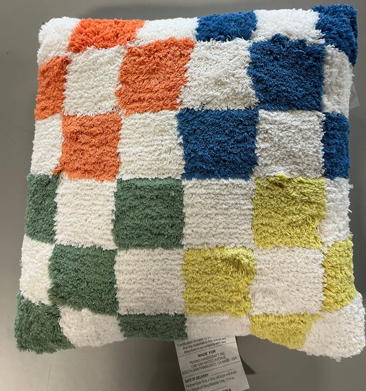 Makers Collective checkered pillow 16”x16”