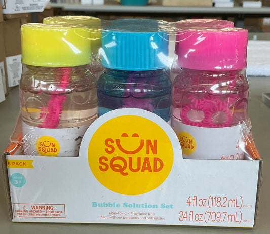 Sun Squad 6 pack-4 oz of bubbles is perfect for playing outdoors this summer