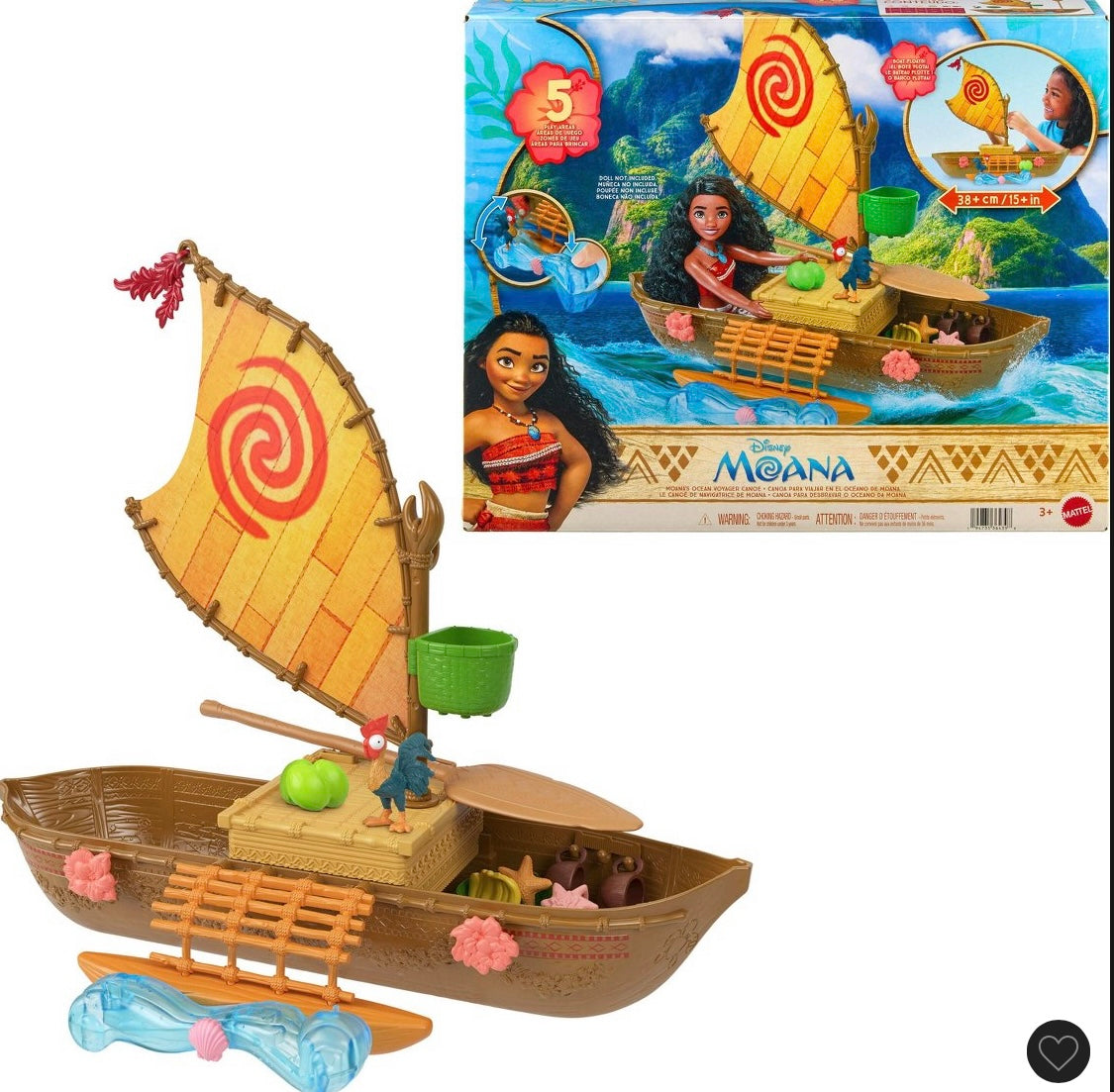 Disney Moana Moana’s ocean voyager canoe - OPEN/DAMAGED BOX