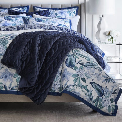 Liz Claiborne Eloise 3 Pieces Reversible Comforter Set Full/Queen-Included(1 Comforter and 2 Standard Shams)-True Navy