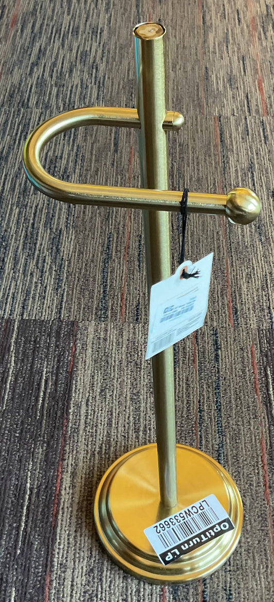 THRIFTY 70- 26" Brass Toilet Paper Stand Brushed Finish