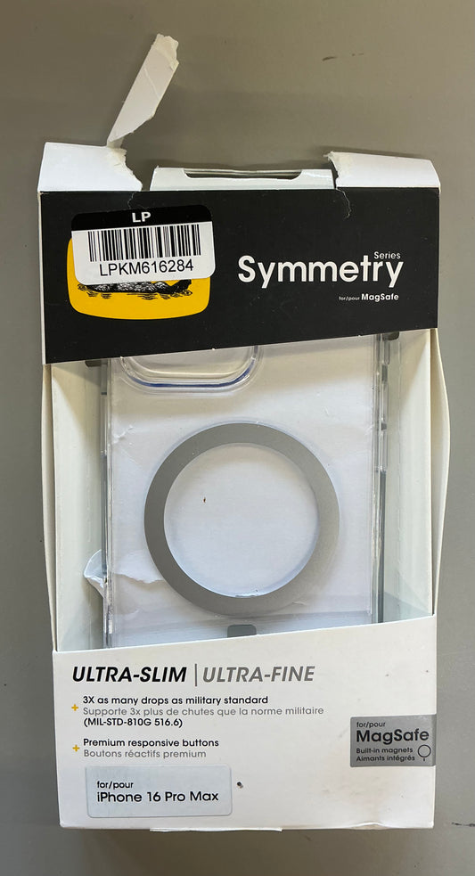 Otterbox iPhone 16 Pro Max symmetry series case with MagSafe - clear: solid plastic - OPEN BOX