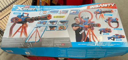 XSHOT insanity motorized rage fire toy dart blaster by ZURU - AS IS - OPEN/DAMAGED BOX - MISSING PCS - PICK UP ONLY