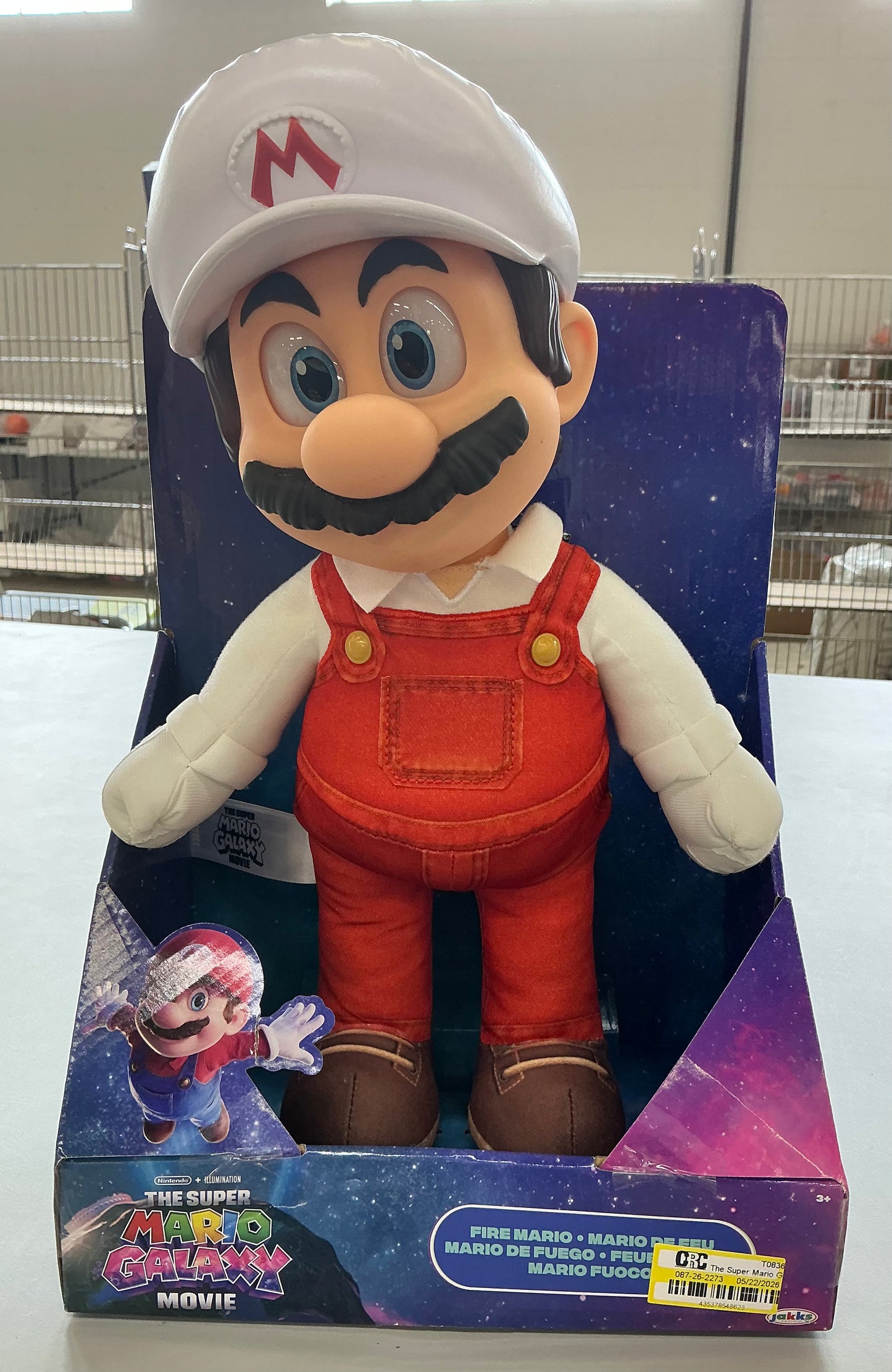 14” posable plush - Fire Mario - AS IS - SOME COSMETIC FLAWS (see picture)