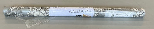 60.75 sq. ft. Metallic Pewter Alice Crane Toile Paper Unpasted Wallpaper Roll