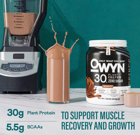 OWYN Only What You Need Pro Elite Chocolate Flavored Protein Powder.
