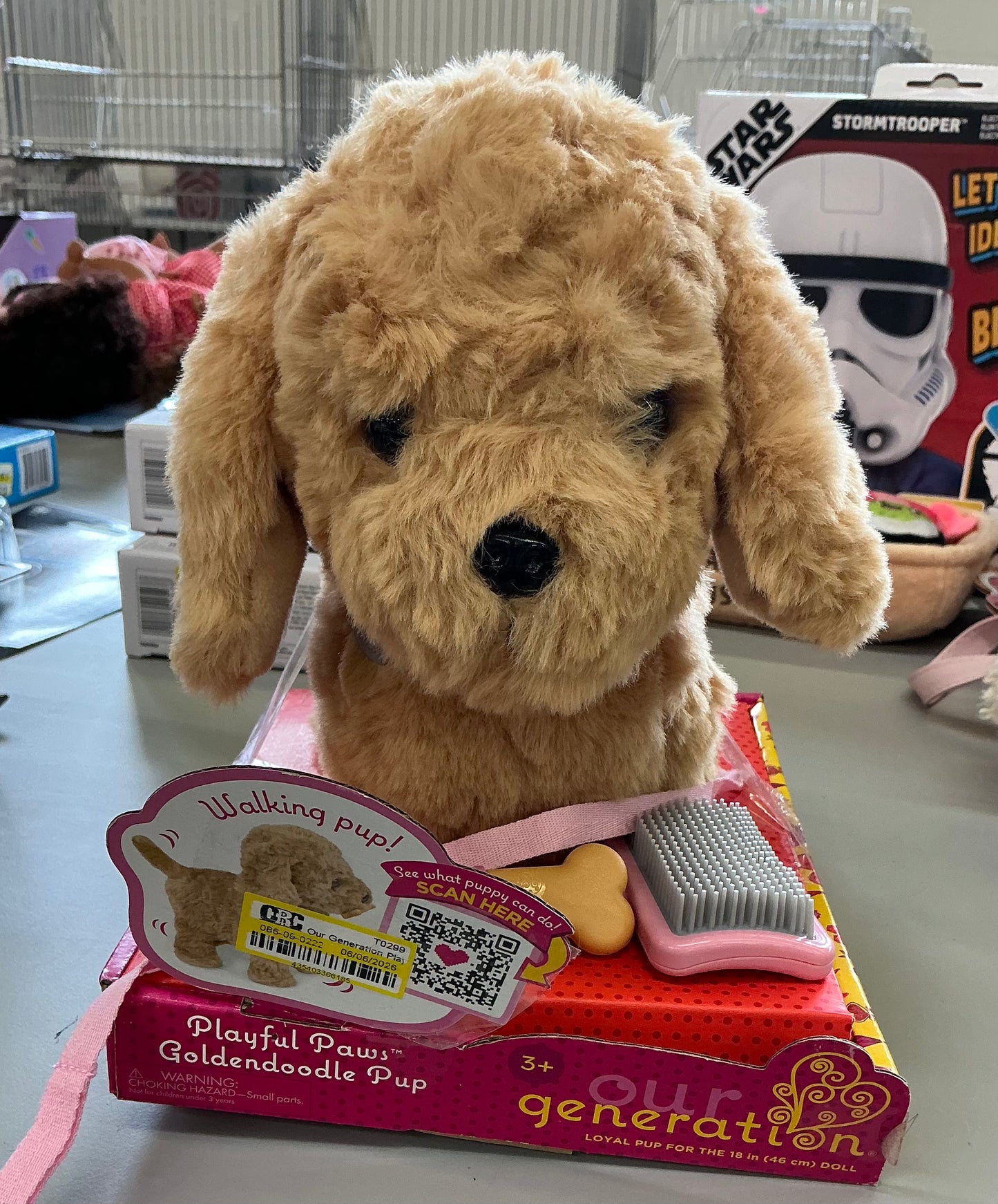 Our Generation playful paws Goldendoodle puppy walking & barking electronic interactive pet dog plush - OPEN PACKAGE